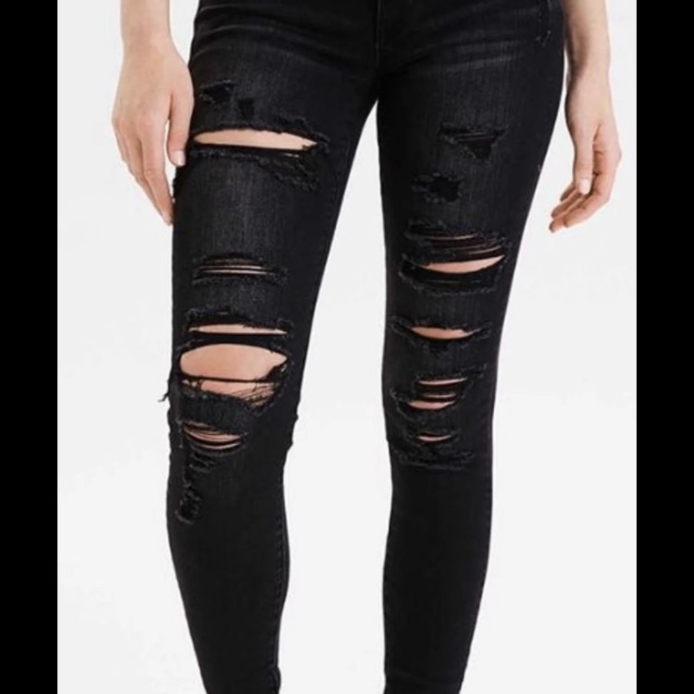 Black Ripped Denim Jeans